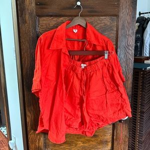 ARKET ORANGE LINEN SET